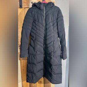 Pajar Aubrey Long Winter Coat Real Fox Fur Hood Black Size L